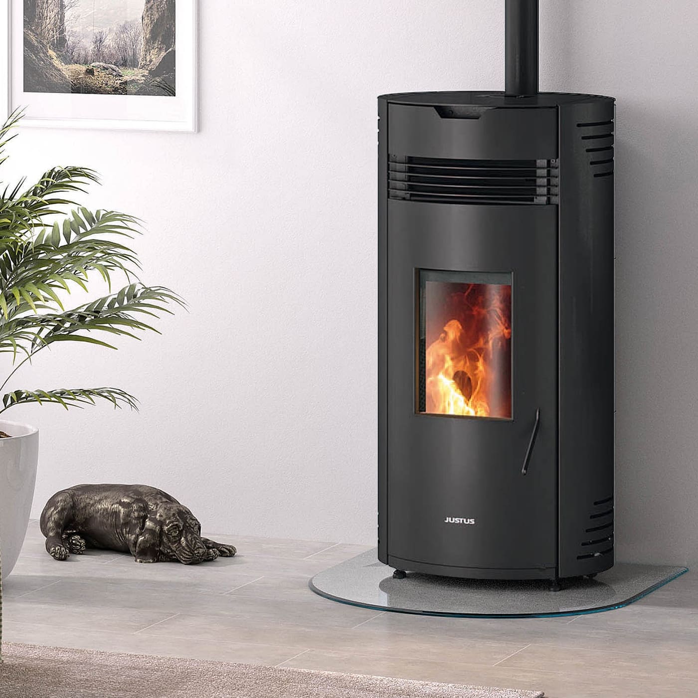 Dal Zotto Karin Majolika Bordeaux Pelletofen 8 kW