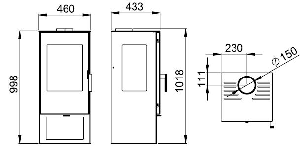 Holzofen 3 vitres anschließbar - BRONPI Estrella 7 kW