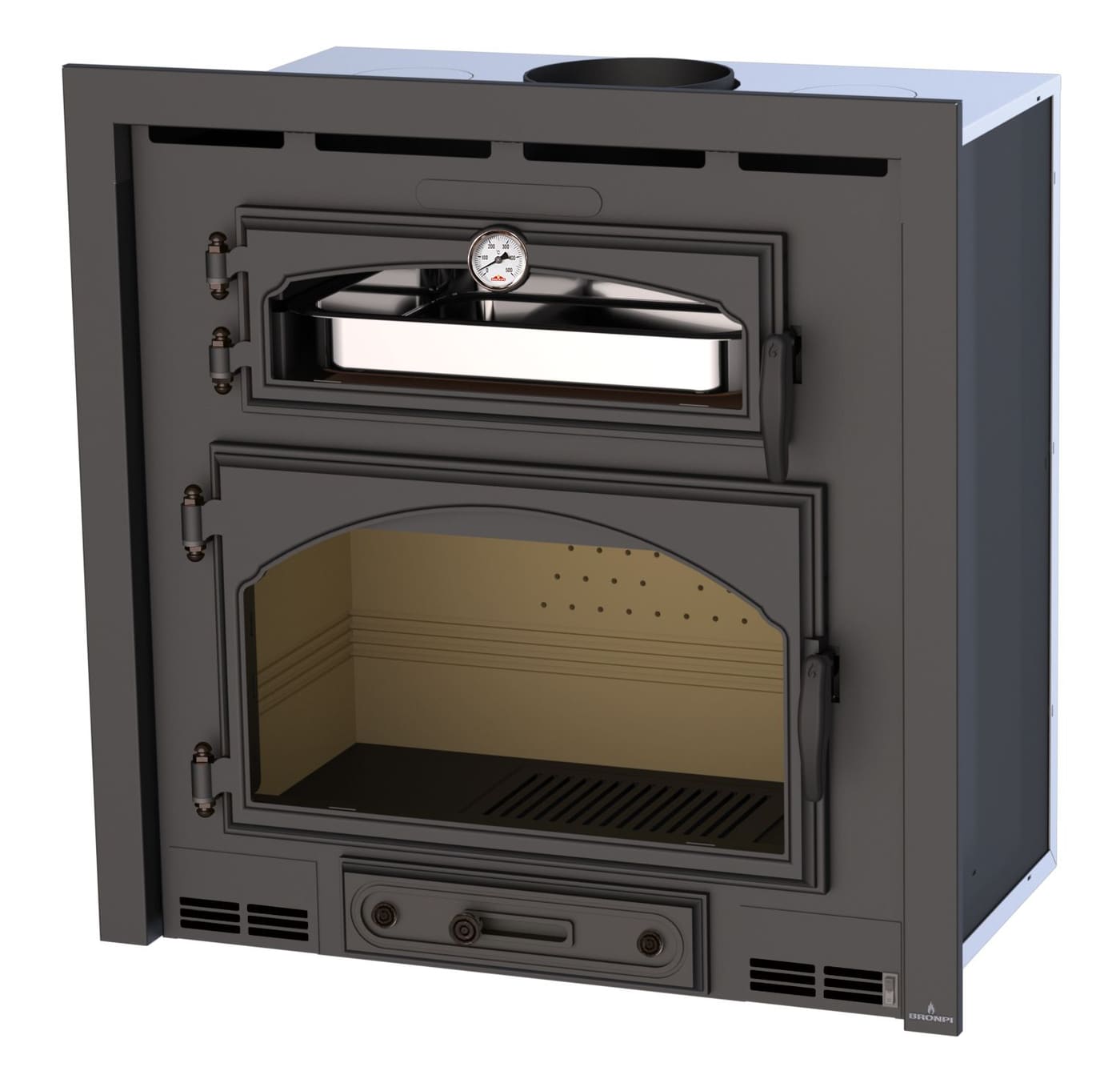Holzeinsatz mit belüftetem Backfach, kanalisierbar - BRONPI Everest 15 kW