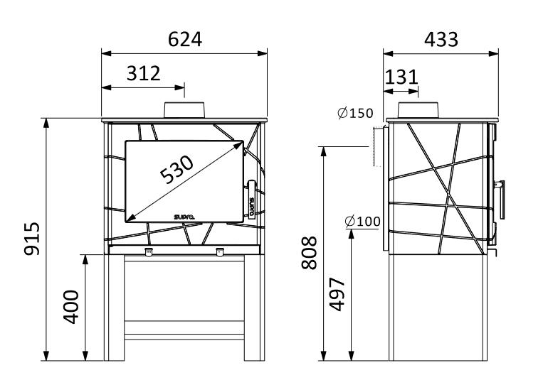 Holzofen raumluftunabhängig aus Gusseisen - SUPRA Adam Bûcher 7,3 kW