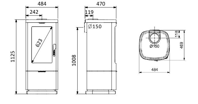 Gusseisen-Holzofen -SUPRA Maonie 11.5 kW