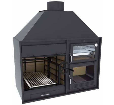 Grill mit Frontheber und Holzbackofen - FM CALEFACCION - FUSION 160E