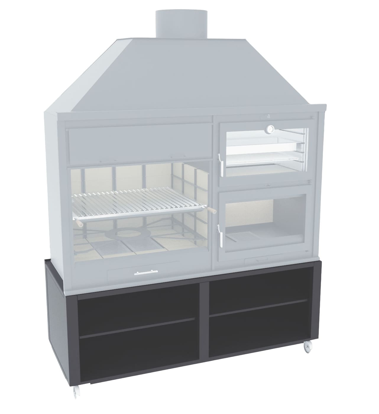 Holzkohle-/Holzgrill mit Backfach - FM CALEFACCION - FUSION 200