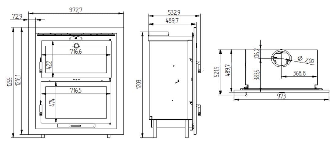 Holzeinsatz mit Backfach - FIREMATIC Nashville 10.9 kW