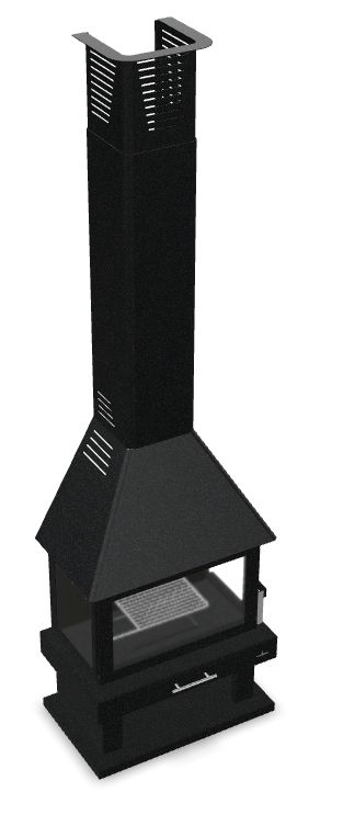 3-Scheiben-Kamin - BRONPI Huesca 10 kW