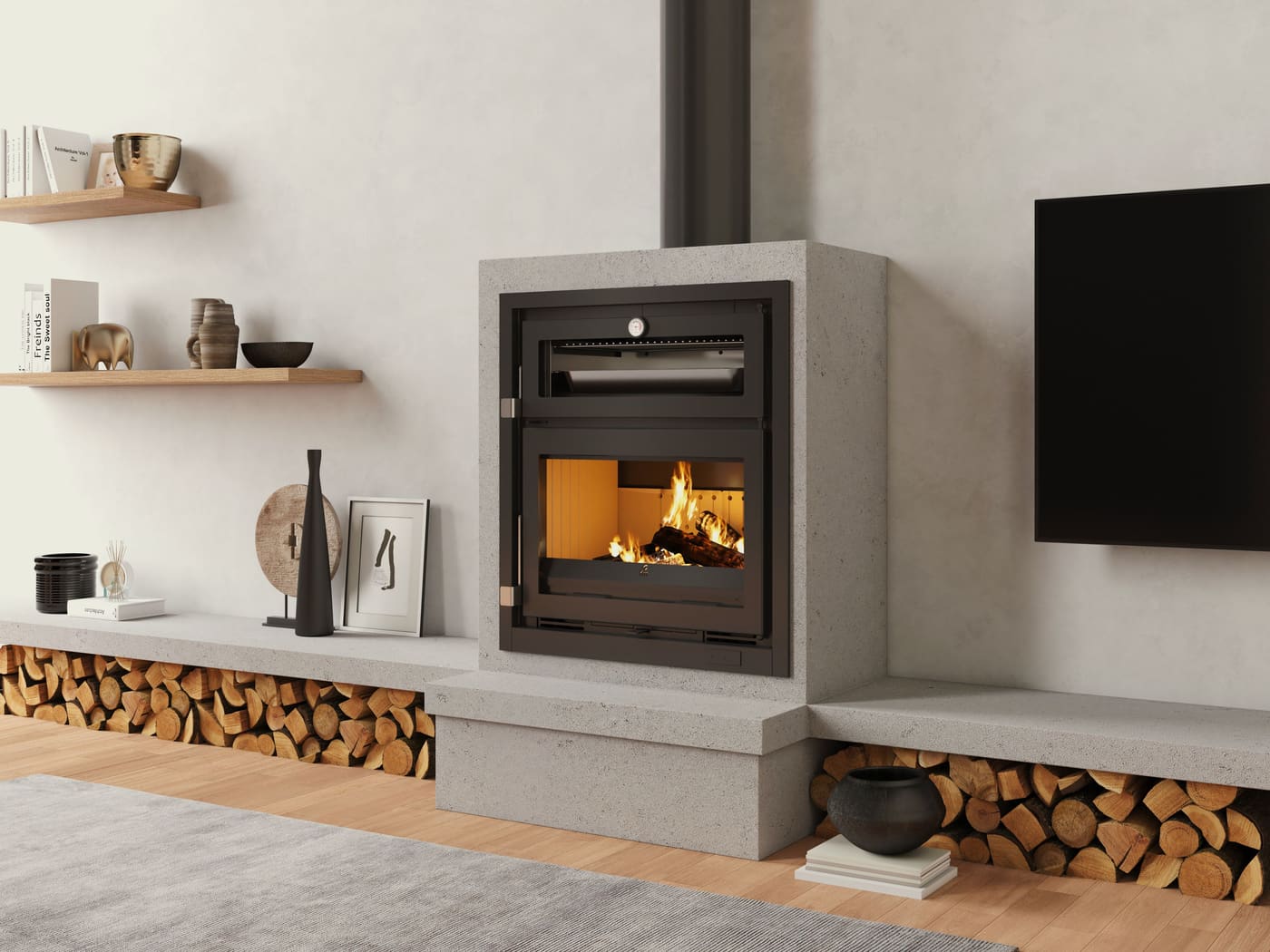 Holzeinsatz mit Backfach - FIREMATIC Hutto 12.5 kW