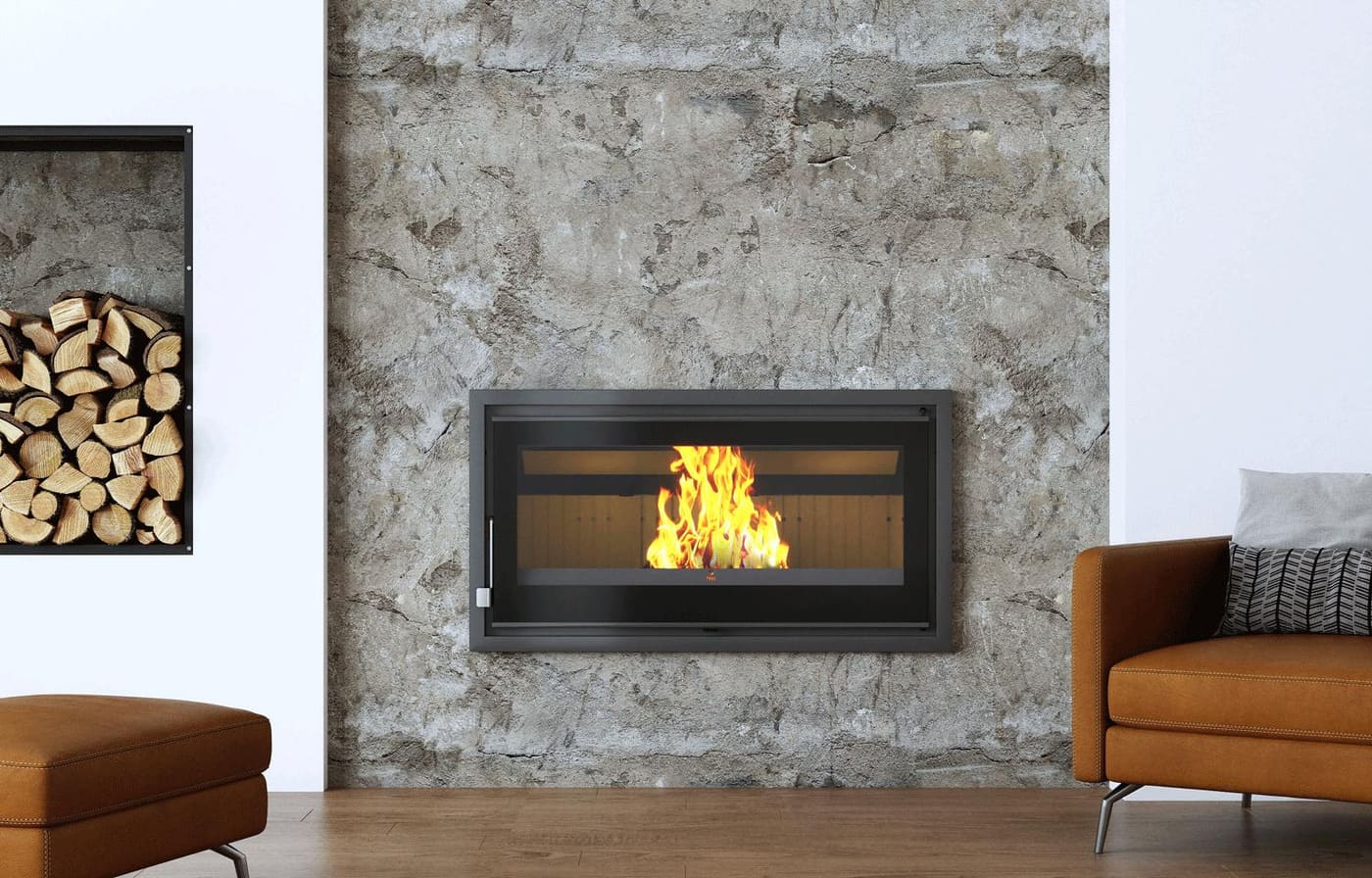 Belüfteter Holzeinsatz geräuschlos kanalisierbar - FIREMATIC Ontario 14,5 kW