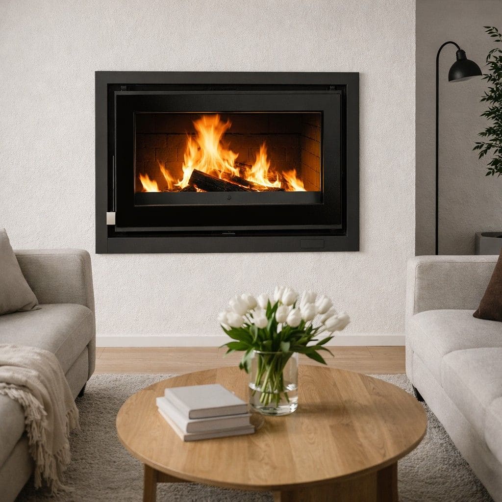 Belüfteter Holzeinsatz - FIREMATIC Waco gusseiserne, siebgedruckte 12,6 kW