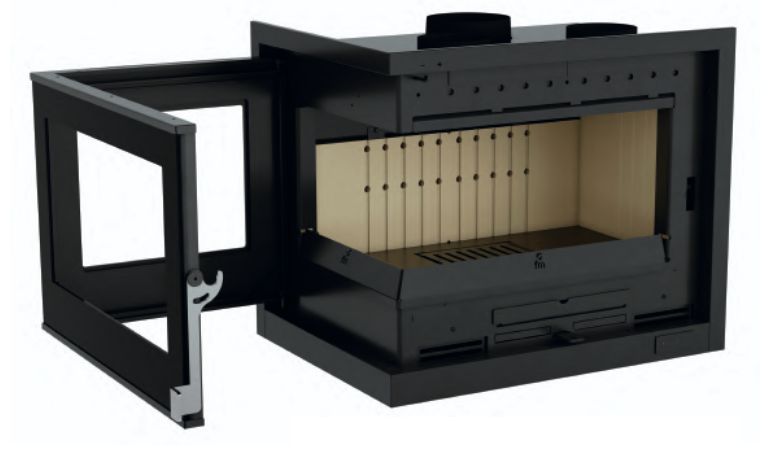 Holzeinsatz Eck belüftet - FIREMATIC Lora-I 12,6 kW