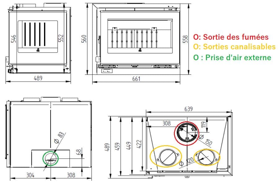 Holzeinsatz Eck belüftet - FIREMATIC Lora-I 12,6 kW