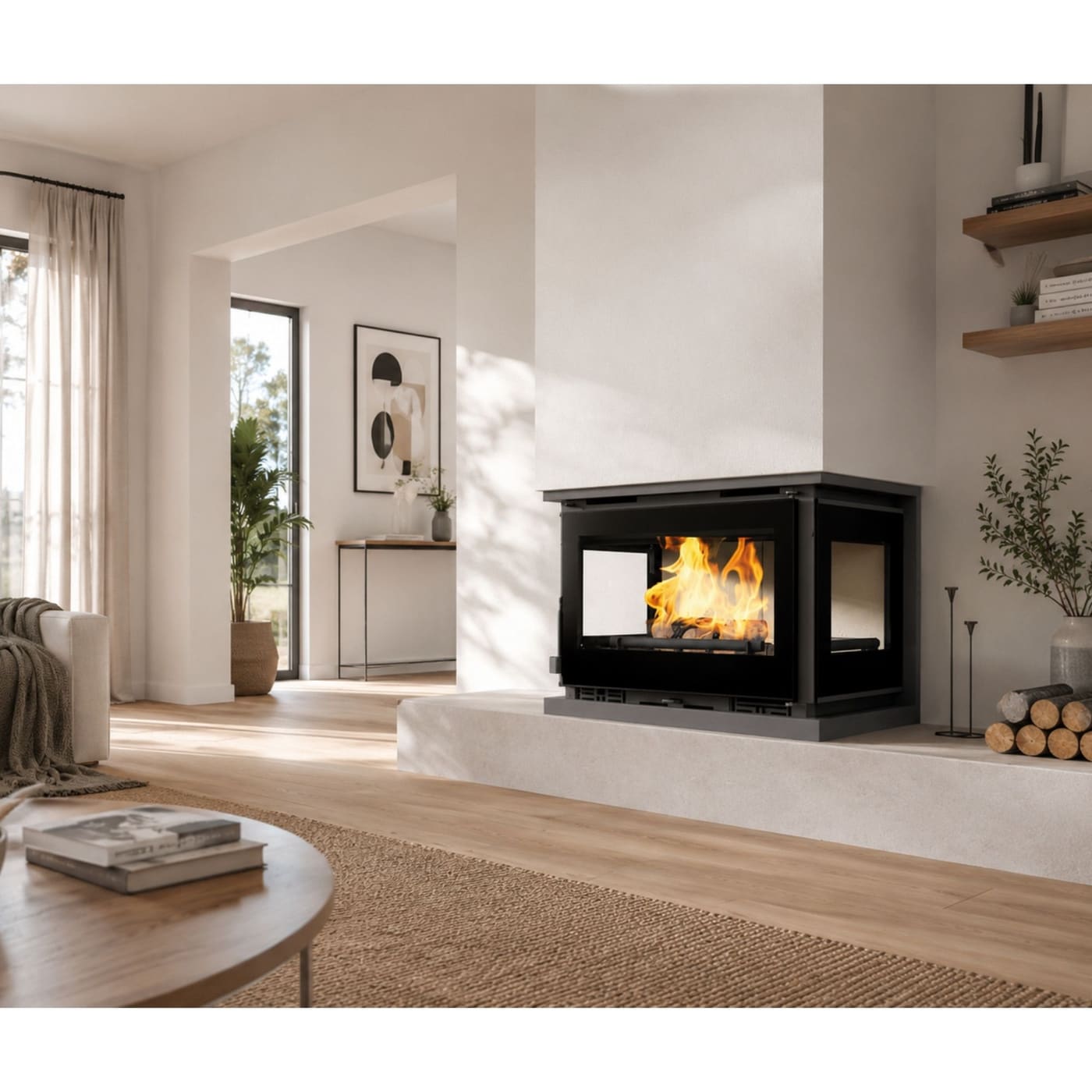 Holzeinsatz 3 verglaste Belüftung - FIREMATIC Dali 12,6 kW