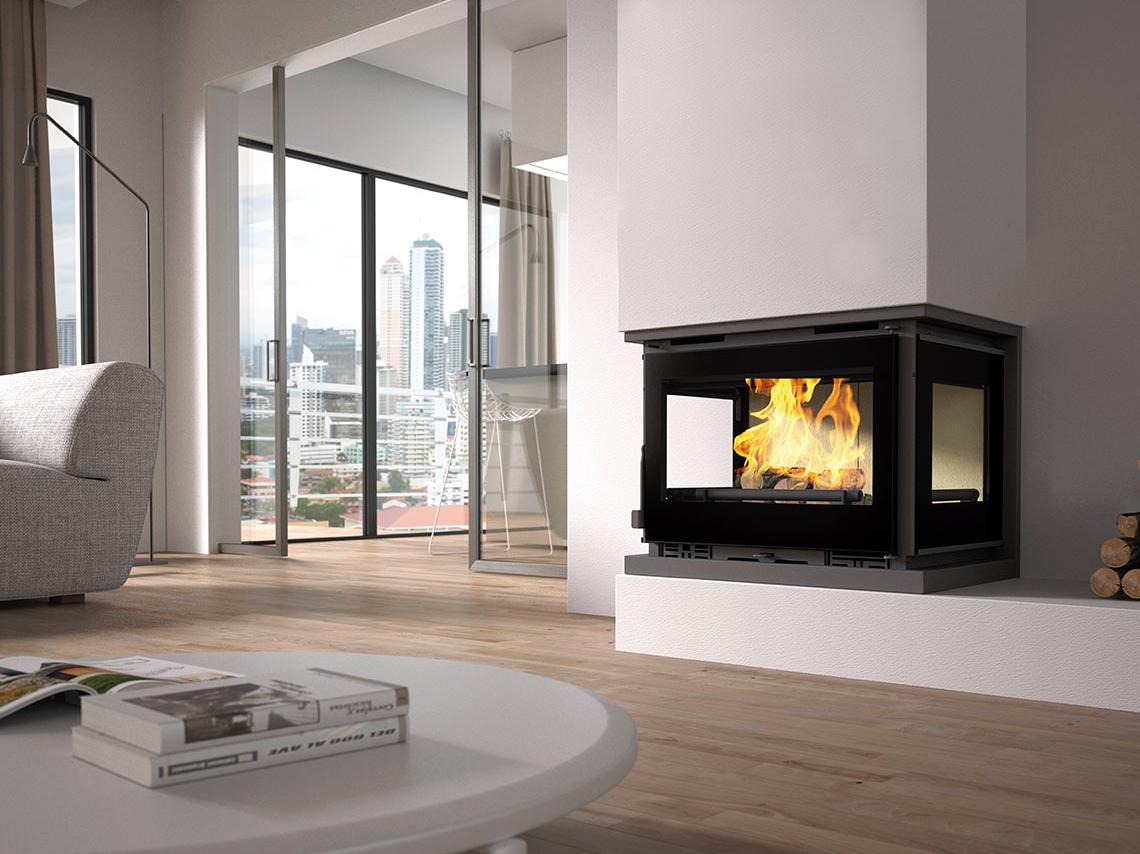 Holzeinsatz 3 verglaste Belüftung - FIREMATIC Dali 12,6 kW