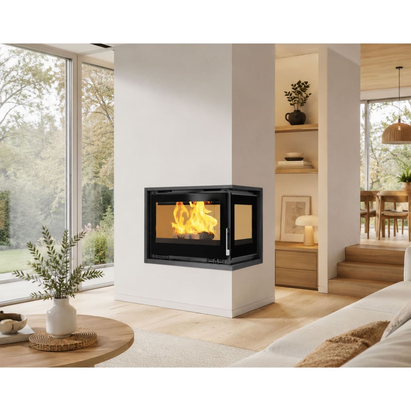 Holzeinsatz 2 verglaste Belüftung - FIREMATIC Jenn-D 12,8 kW