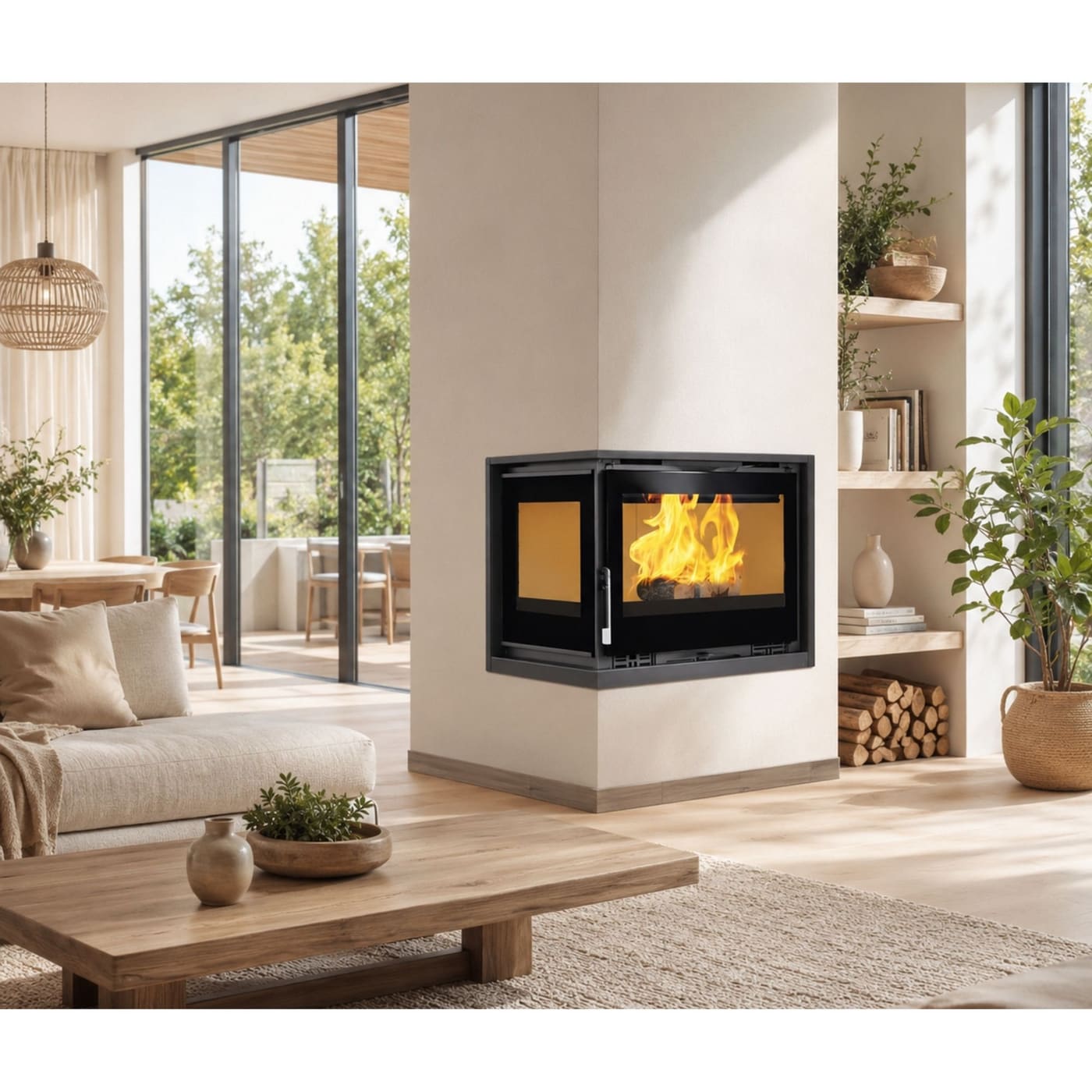 Holzeinsatz 2 verglaste Belüftung - FIREMATIC Jenn-I 12,8 kW
