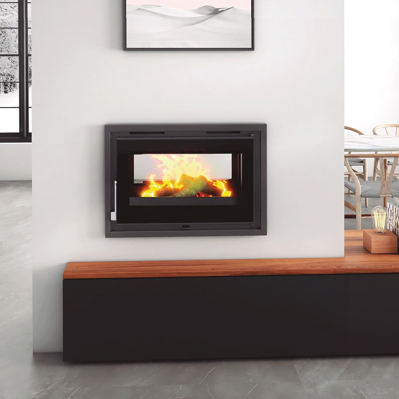Holzeinsatz 2 verglaste Belüftung - FIREMATIC Suna 12,8 kW