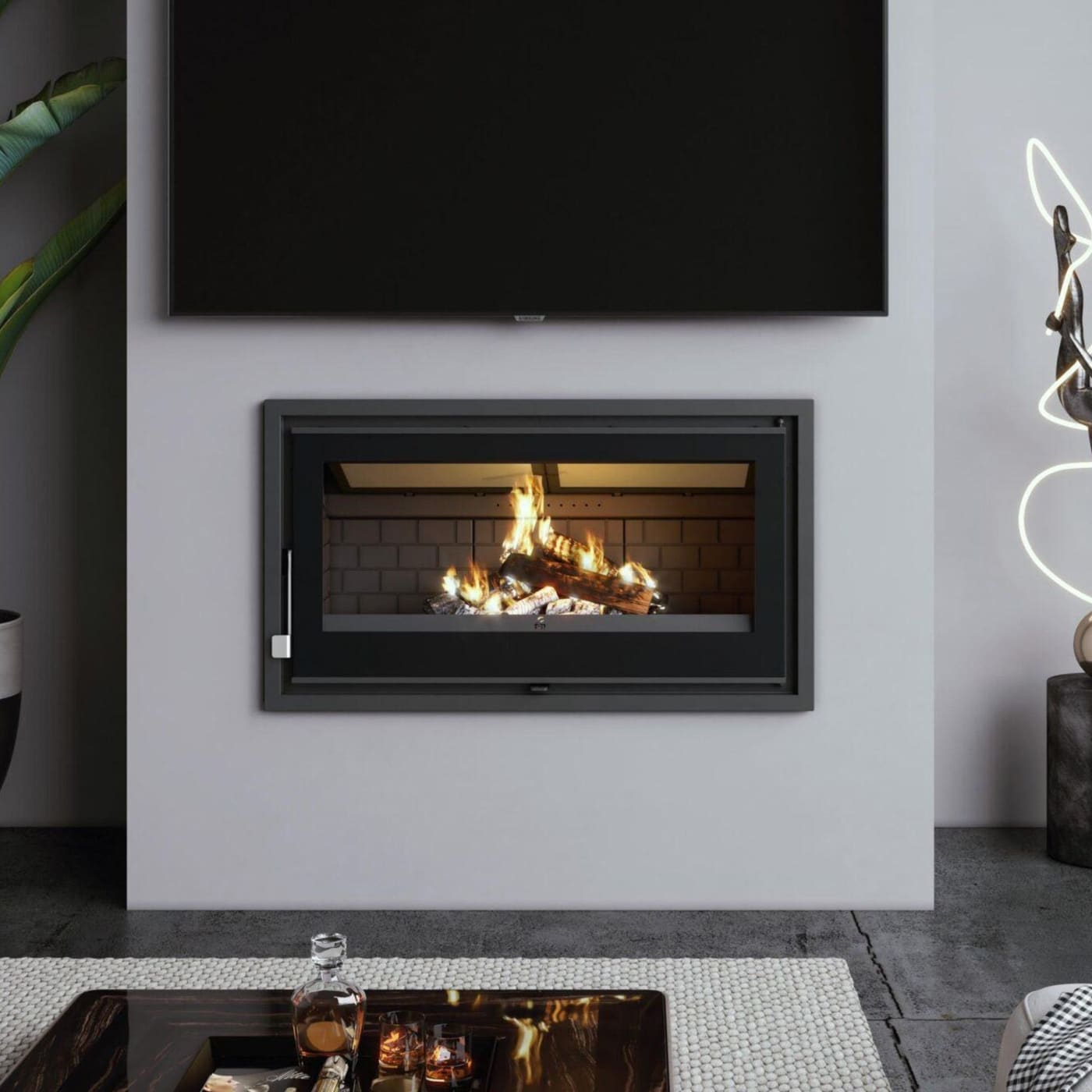 Holzeinsatz anschließbar - FIREMATIC Halifax - L 14.5 kW