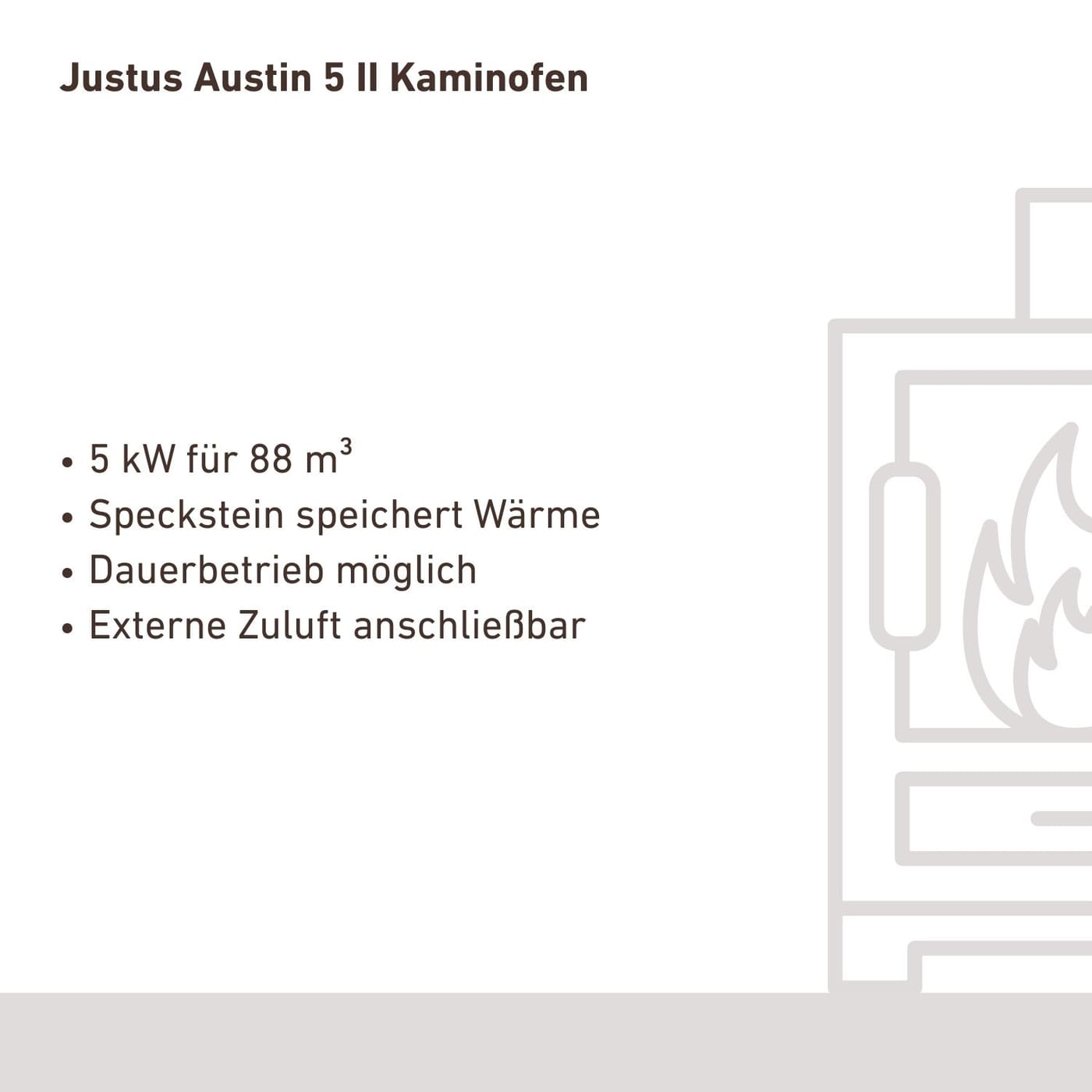 Justus Austin 5 II Kaminofen 5 kW Speckstein