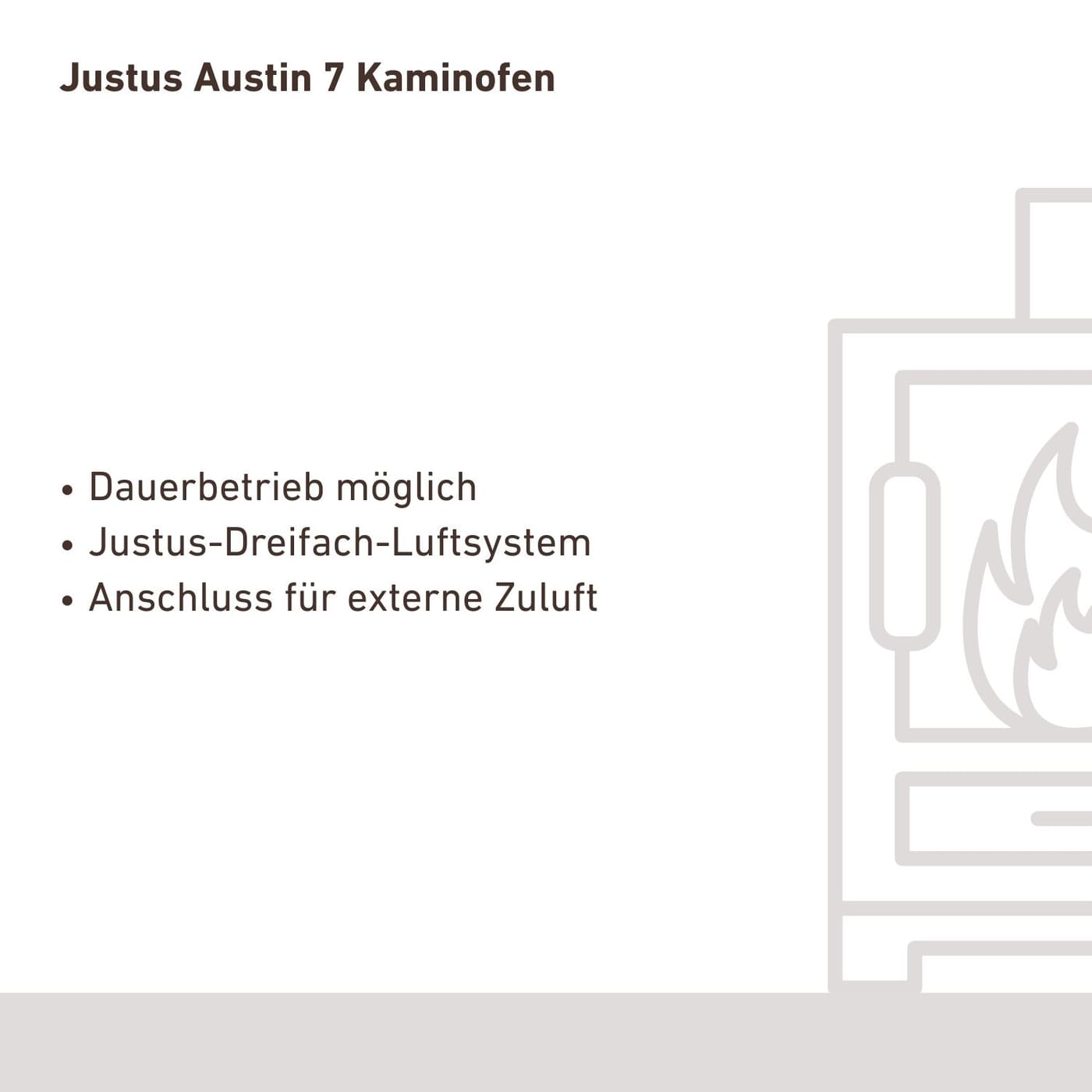 Justus Austin 7 Kaminofen 7 kW Stahl