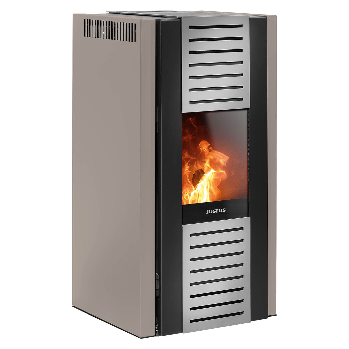 Justus Sirkos 2.0 Taupe Pelletofen 6 kW Stahl