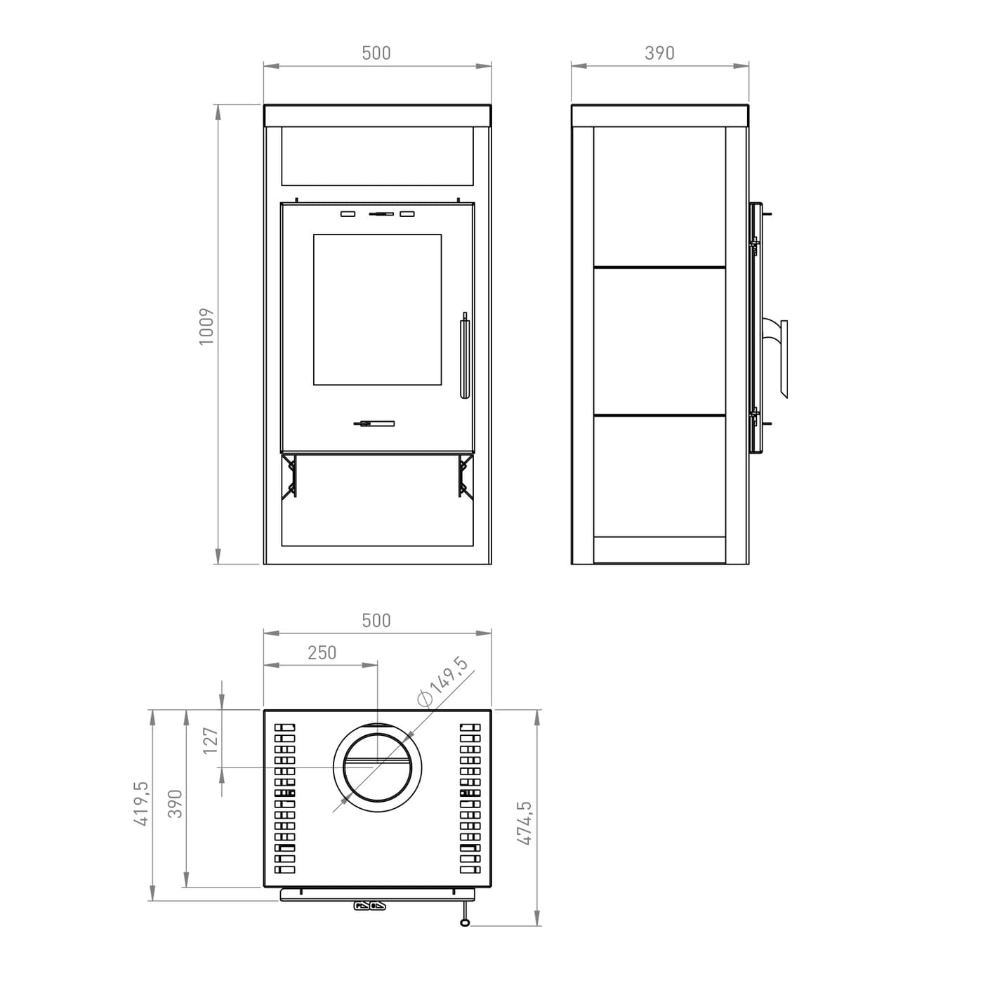 Justus Texas V Specksteinkeramik Kaminofen 6 kW