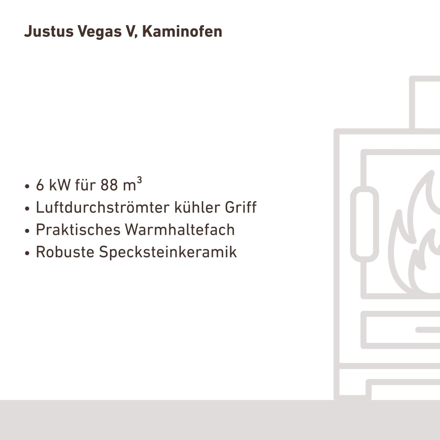 Justus Vegas V Kaminofen 6 kW Keramik