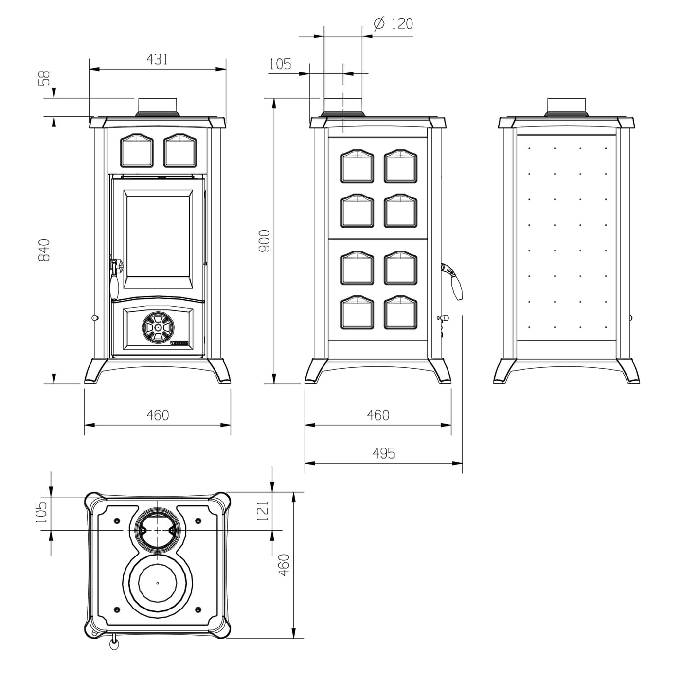 La Nordica Gemma Lean Kaminofen 6,5 kW Speckstein