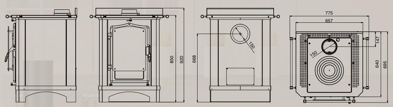 Holz-Küchenherd - LINCAR Ravenna 8,3 kW