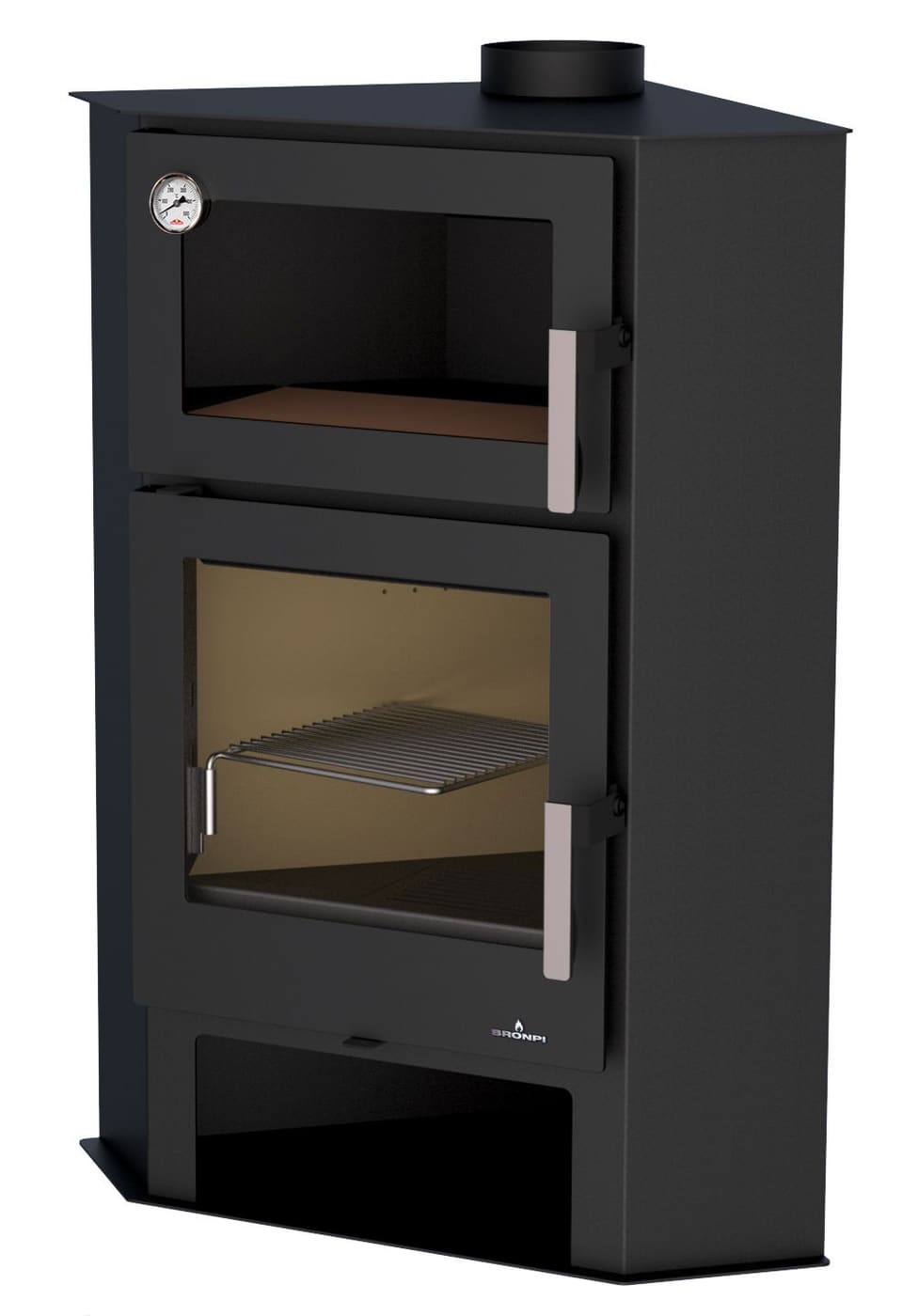Holzofen Eck mit Backfach - BRONPI Lerma - H 9 kW