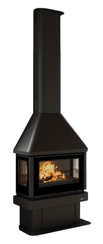 3-Scheiben-Kamin belüftet anschließbar - BRONPI Lisboa 3C 10 kW