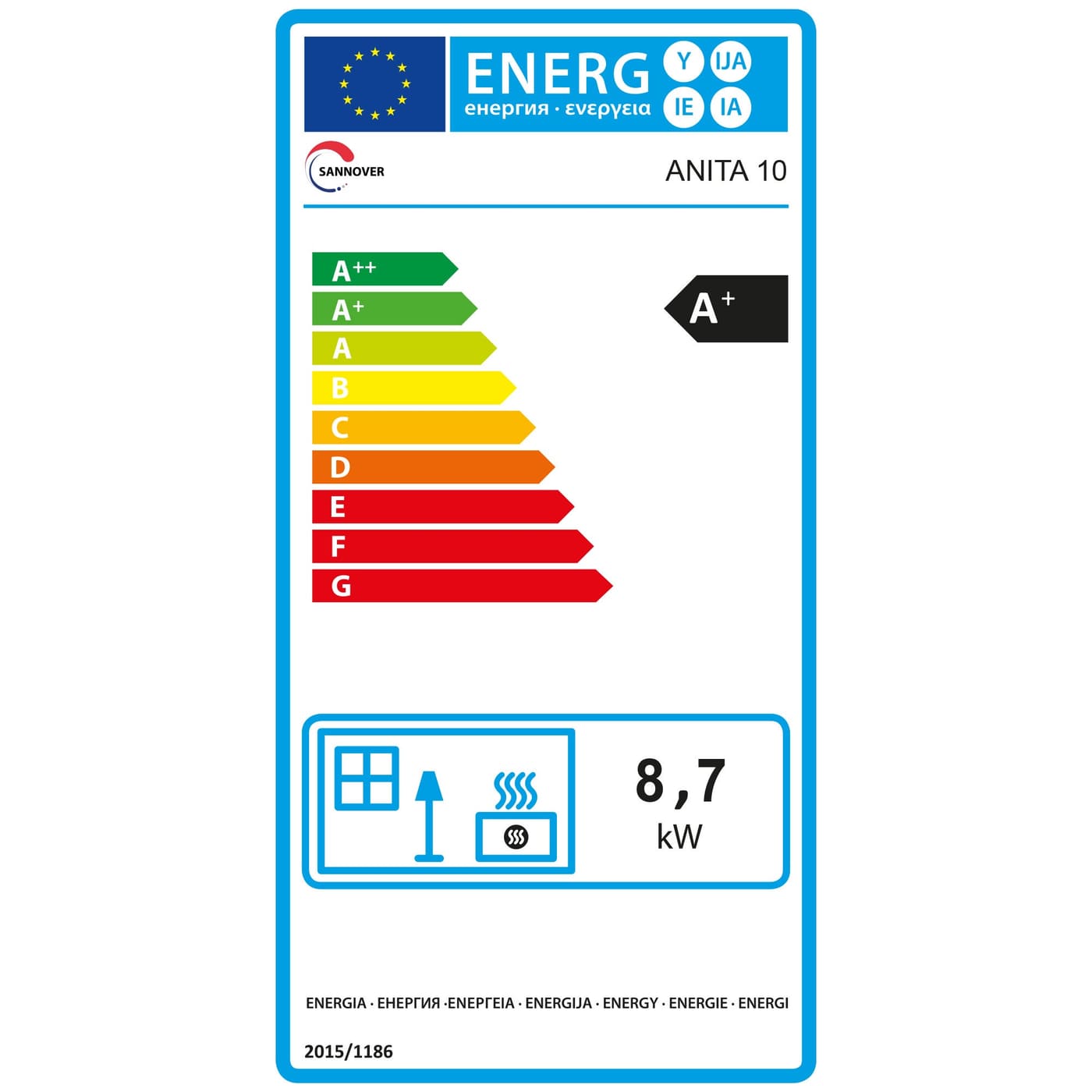Pelletofen air Anita 11,6 kW Noir Sannover