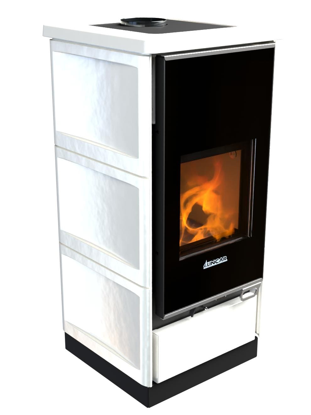Belüfteter Holzofen anschließbar - LINCAR Elodie Keramik 9,6 kW