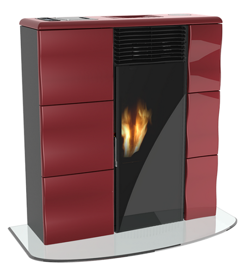 extraflacher kanalisierbarer Pelletofen - LINCAR Olga canalizzata Evo 8.7 kW