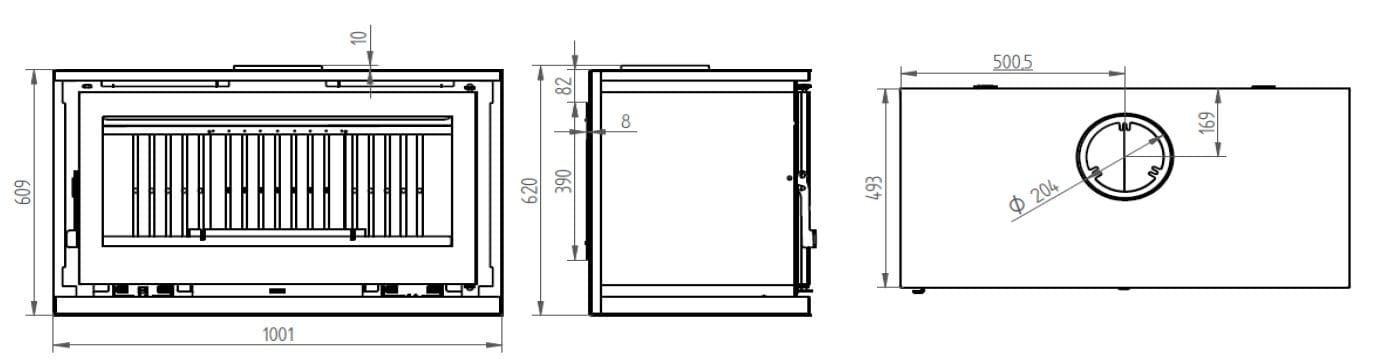 Belüfteter hängender Holzofen - FIREMATIC Toronto - L 13,3 kW