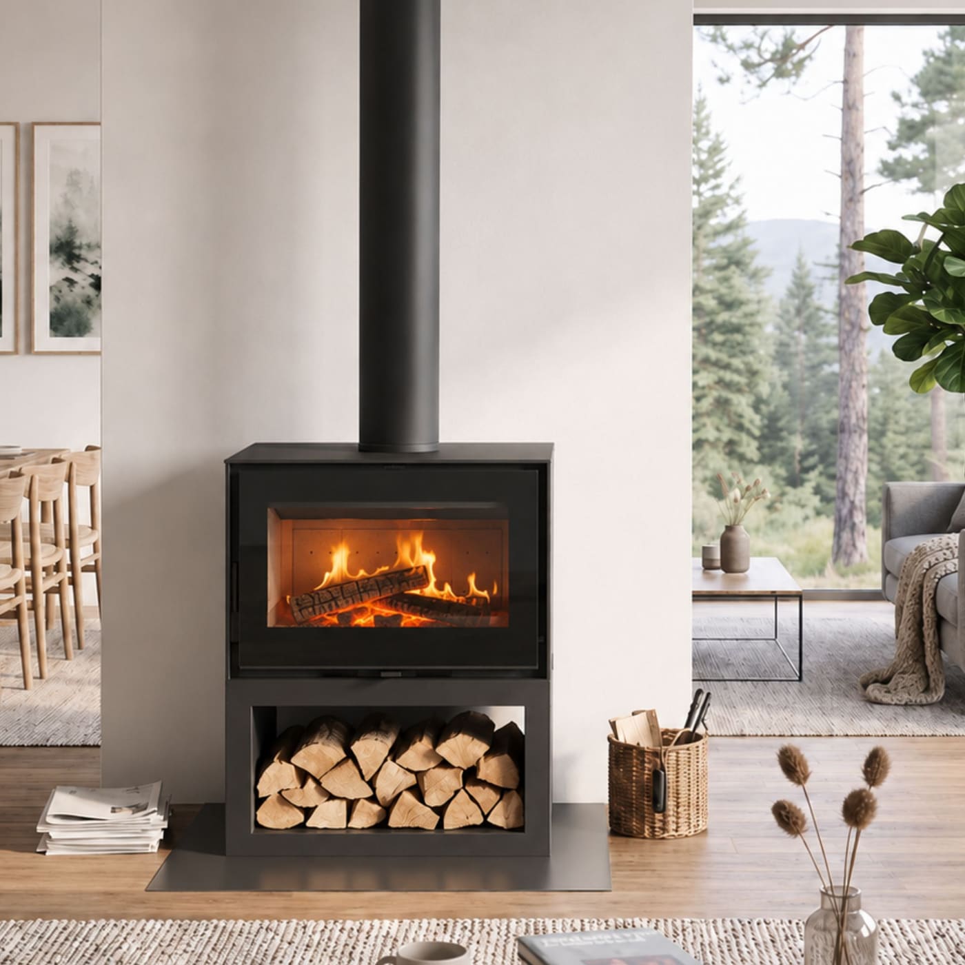 Holzofen anschließbar mit Büchern - FIREMATIC Toronto - S 65 12,6 kW