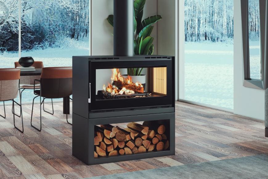 Belüfteter Holzofen 2 Scheiben - FIREMATIC Ottawa - S 12,6 kW