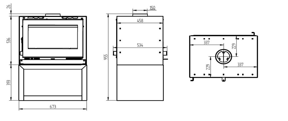 Belüfteter Holzofen 2 Scheiben - FIREMATIC Ottawa - S 12,6 kW