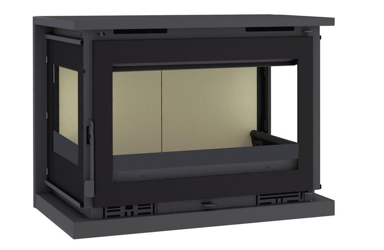 Holzofen mit 3 verglasten Seiten, belüftet, anschließbar, hängend - FIREMATIC Calgary - S 12,5 kW