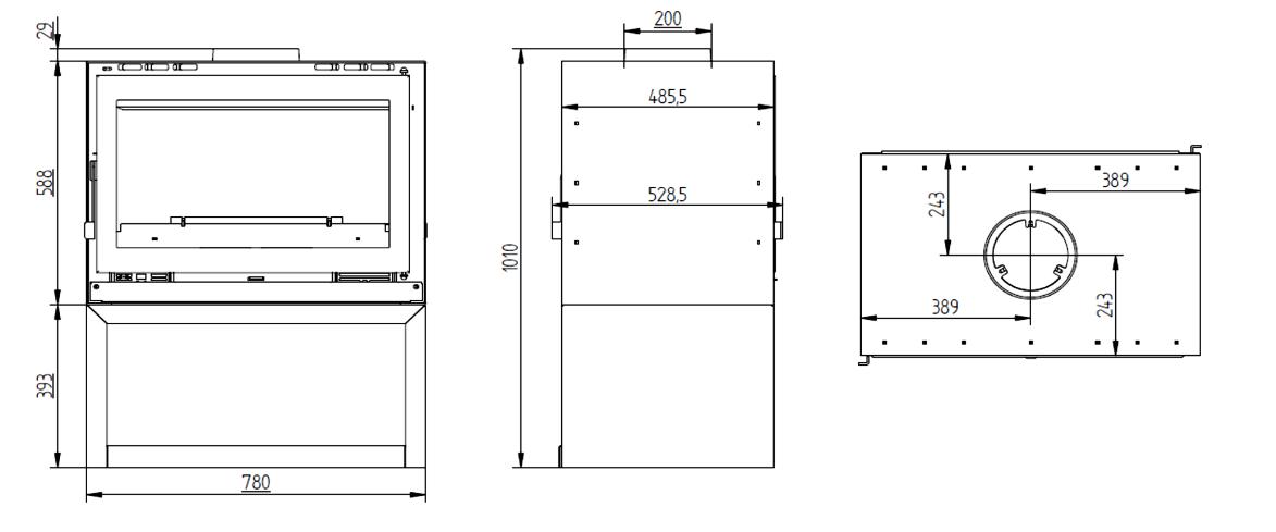 Belüfteter Holzofen 2 Scheiben - FIREMATIC Ottawa - M 12,6 kW