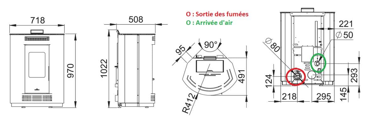 Eck-Pelletofen - BRONPI Nina 9 kW