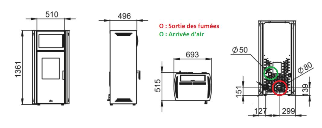 Pelletofen silencieux mit Backfach - BRONPI Noa Horno 11 kW