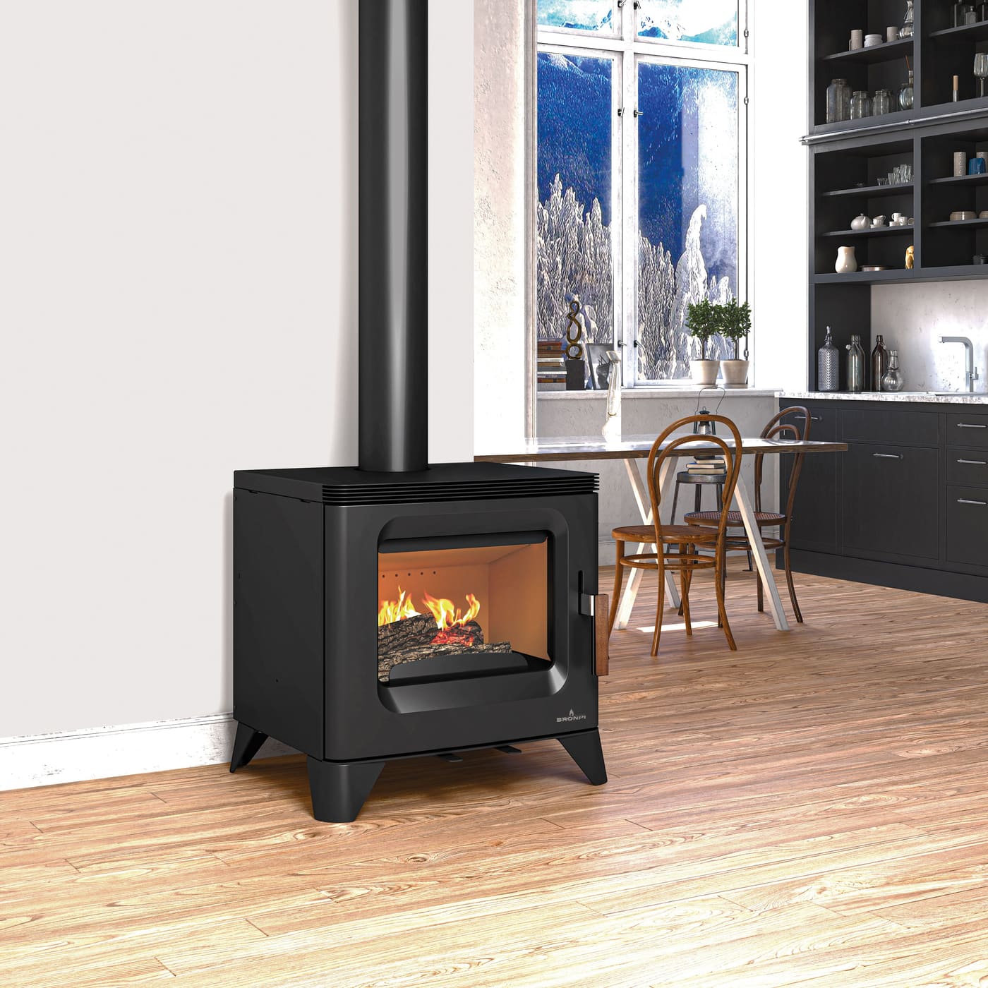 Holzofen anschließbar - BRONPI Orly 6 kW