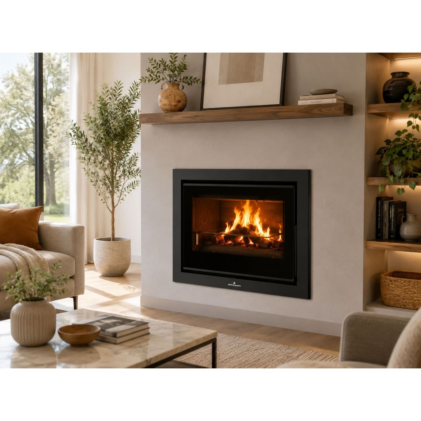Holzeinsatz belüftet, kanalisierbar - BRONPI Paris 70 Vision 12 kW