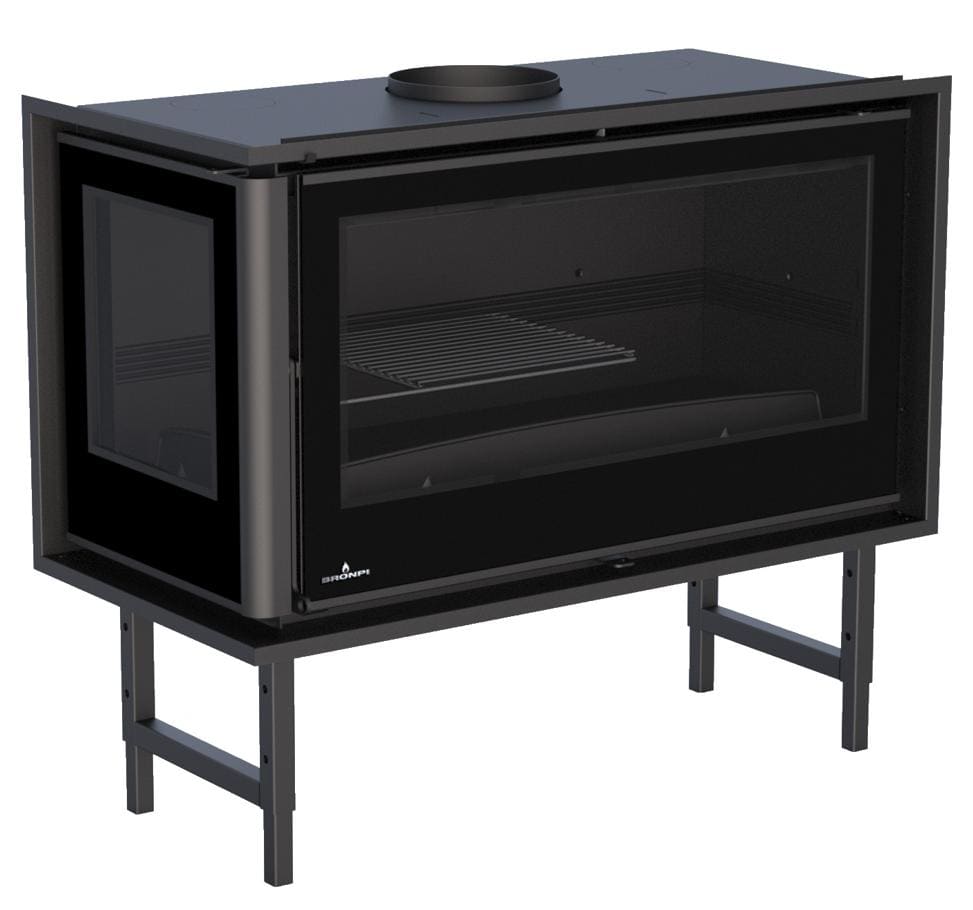 Holzeinsatz 2 belüftete Scheiben, kanalisierbar - BRONPI Paris 90 EI 13 kW