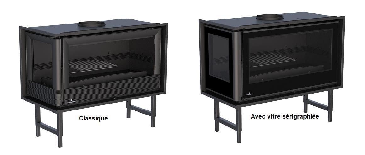 Holzeinsatz 2 belüftete Scheiben, kanalisierbar - BRONPI Paris 90 EI 13 kW