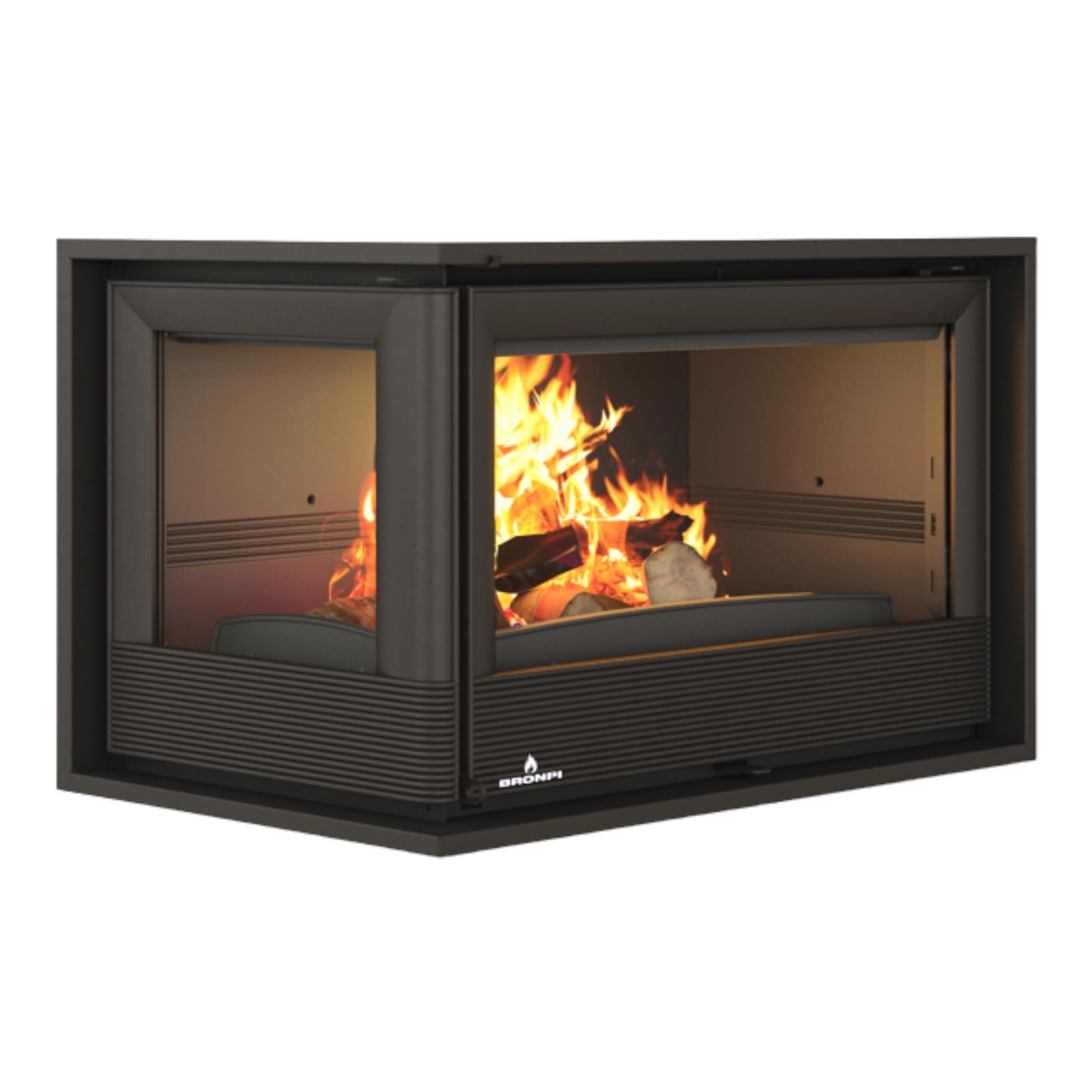 Holzeinsatz 2 belüftete Scheiben, kanalisierbar - BRONPI Paris 90 EI 13 kW