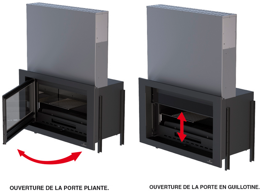 Holzeinsatz belüftet, kanalisierbar - BRONPI Paris 90V Guillotina 14 kW