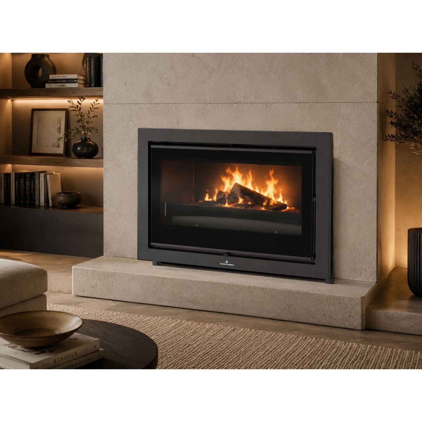 Holzeinsatz belüftet, kanalisierbar - BRONPI Paris 90 Vision 14 kW