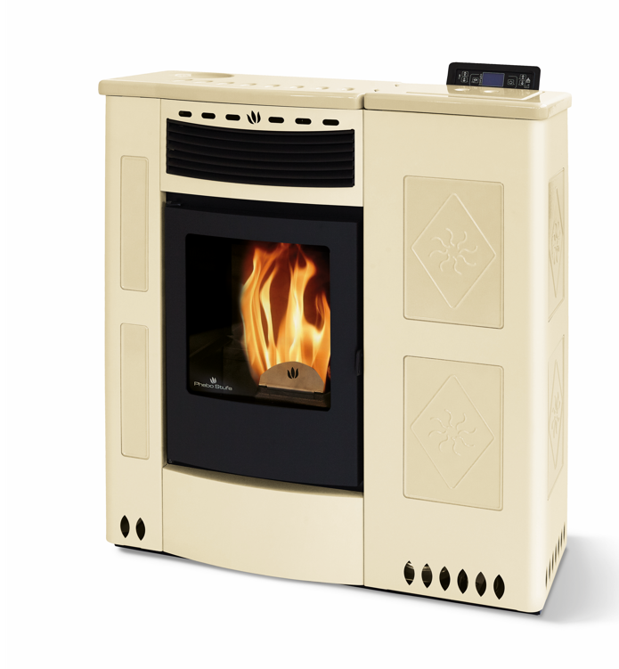 Keramik-Pelletofen extra flach - ORIGINE PHEBO Iris 11,5 kW