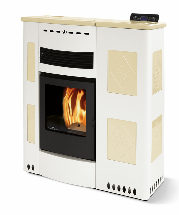 Extra-flacher Keramik-Pelletofen - ORIGINE PHEBO Iris Maxi 11,5 kW