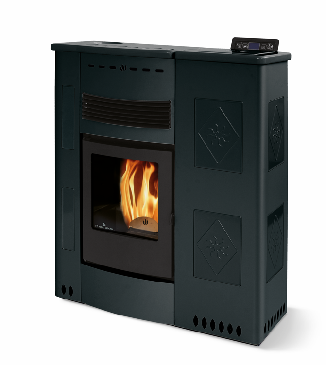 Extra-flacher Keramik-Pelletofen - ORIGINE PHEBO Iris Maxi 11,5 kW